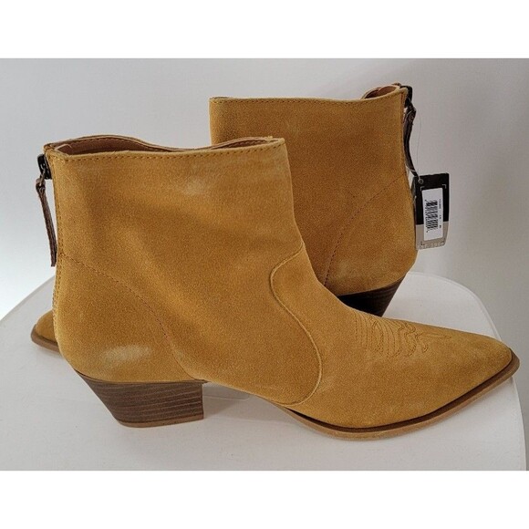 Dingo Womens Klanton Mustard Suede Ankle Boots - Picture 3 of 9